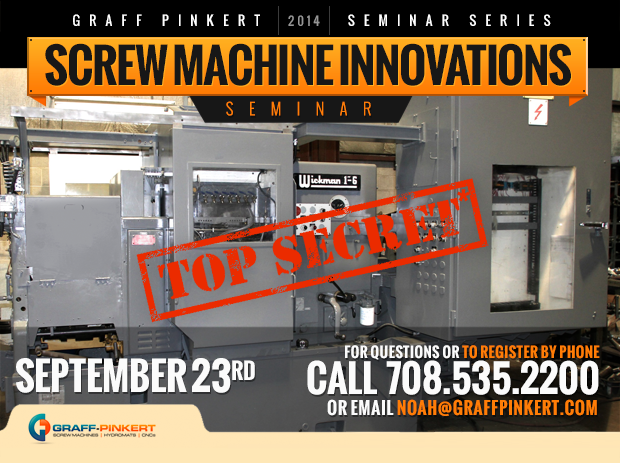 Graff-Pinkert is offering a one day hands-on seminar, bringing you technology improvements and innovations to make your mechanical multi-spindles more productive then they ever have been.