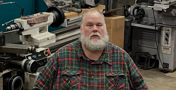 Karl Drasgow in His Machine Shop