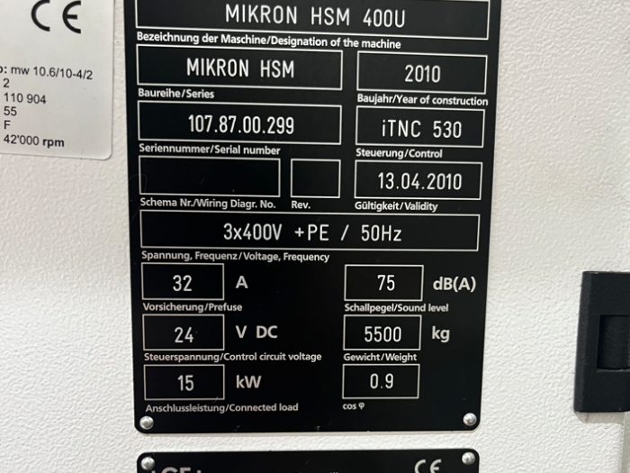 AgieCharmilles Mikron HSM 400U