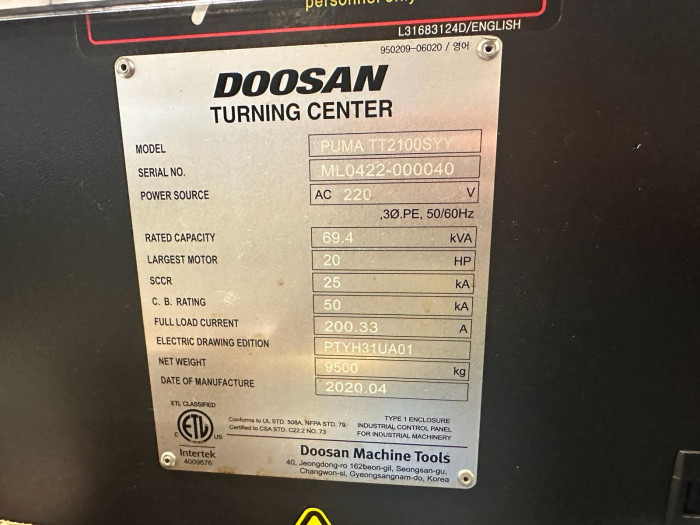 Doosan Puma TT2100SYY